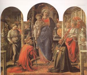 Virgin and Child Surrounded by Angels with (mk05), Fra Filippo Lippi